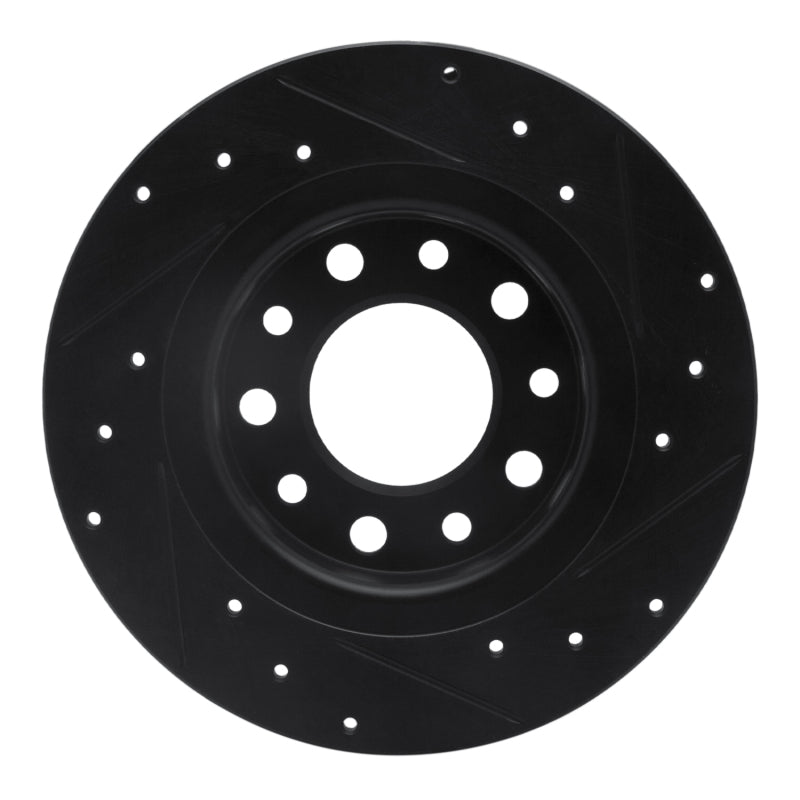 R1 Concepts R1 13-16 Dodge Dart Rear Left Drilled & Slotted Black Brake Rotor