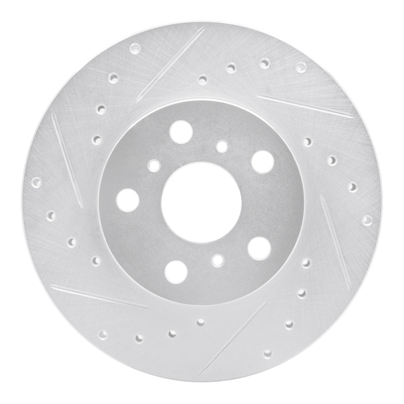 R1 Concepts R1 90-91 Toyota Celica Front Left Drilled & Slotted Silver Brake Rotor