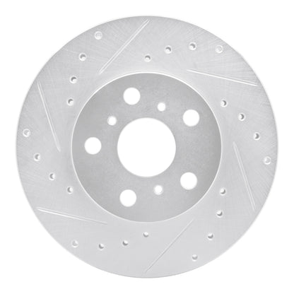 R1 Concepts R1 90-91 Toyota Celica Front Left Drilled & Slotted Silver Brake Rotor