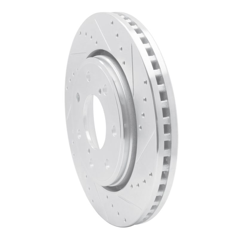 R1 Concepts R1 10-14 Ford F-150 4WD Front Right Drilled & Slotted Silver Brake Rotor