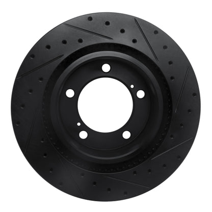 R1 Concepts R1 08-21 Lexus LX570 Front Left Drilled & Slotted Black Brake Rotor