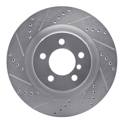 R1 Concepts R1 06-09 Land Rover Range Rover Front Left Drilled & Slotted Silver Brake Rotor