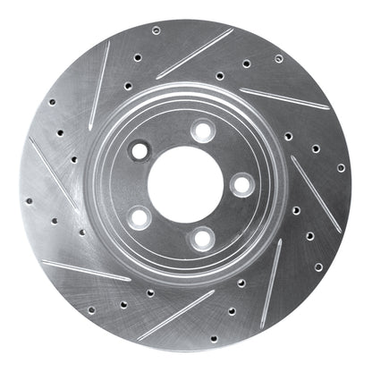 R1 Concepts R1 06-10 Jaguar XF Front Left Drilled & Slotted Silver Brake Rotor