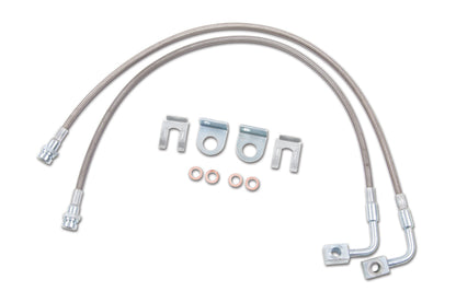 Zone Offroad 07-18 Jeep Wrangler JK Front 4-6in Stainless Brake Lines