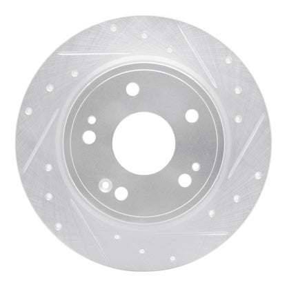R1 Concepts R1 2016-2025 Honda HR-V Rear Right Drilled & Slotted Silver Brake Rotor