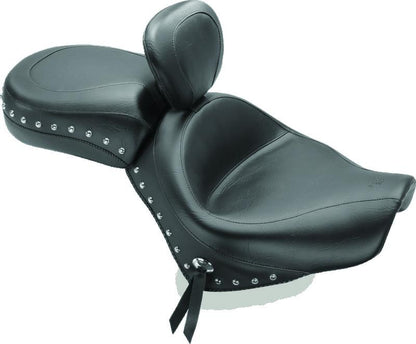 Mustang Motorcycle Mustang 97-13 HD FL Touring Saddlebag Tour-Pak Lid Covers (Pair) Deluxe - Black w/ Grey Stitching