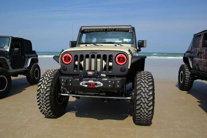 ORACLE Lighting Oracle 07-17 Jeep Wrangler Surface Mount LED Headlight Halo Kit - Red
