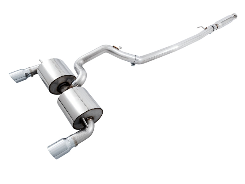 AWE Tuning Ford Focus RS Touring Edition Cat-Back Exhaust- Resonated - Chrome Silver Tips