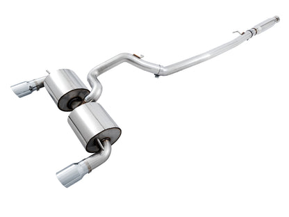 AWE Tuning Ford Focus RS Touring Edition Cat-Back Exhaust- Resonated - Chrome Silver Tips