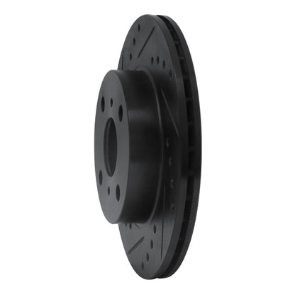 R1 Concepts R1 85-88 Chevrolet Nova Front Left Drilled & Slotted Black Brake Rotor