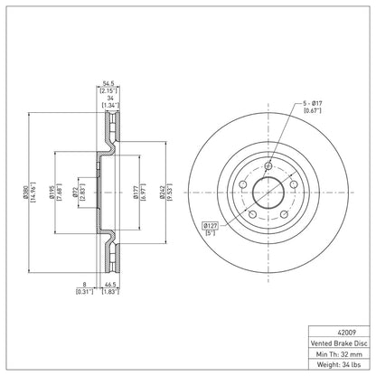 DFC 12-25 Dodge Durango Front GeoSPEC Coated Rotor