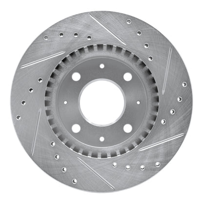 R1 Concepts R1 04-09 Kia SPECTRA5 Front Left Drilled & Slotted Silver Brake Rotor