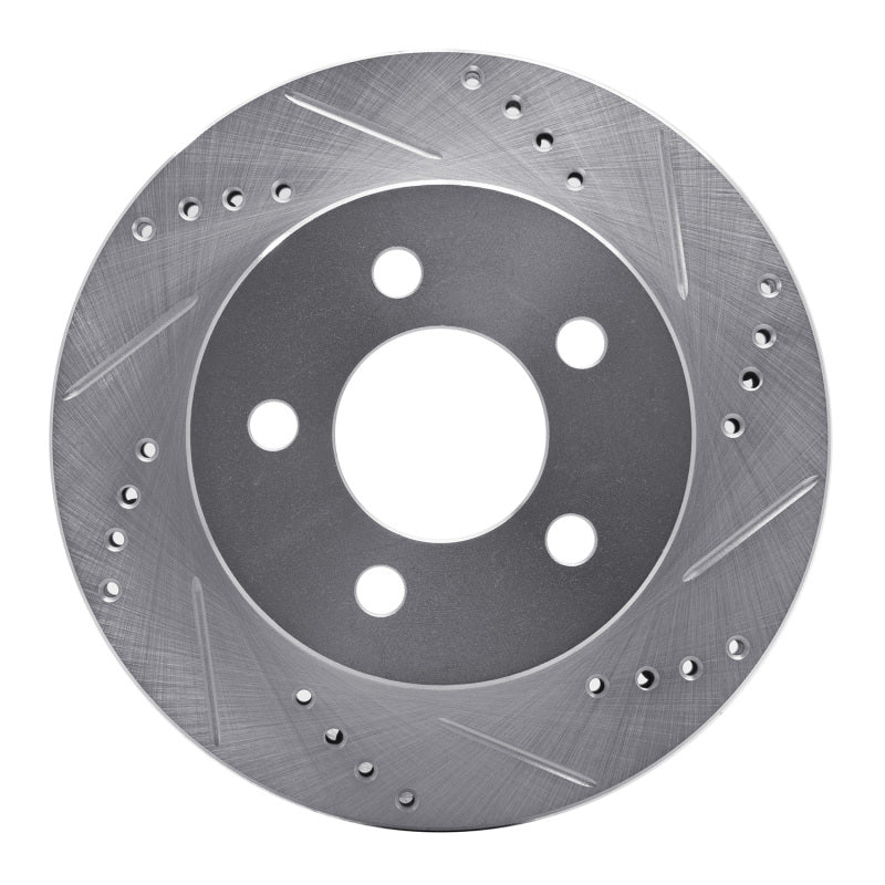 R1 Concepts R1 99-06 Jeep TJ (Canada - See Wrangler for US) Front Right Drilled & Slotted Silver Brake Rotor
