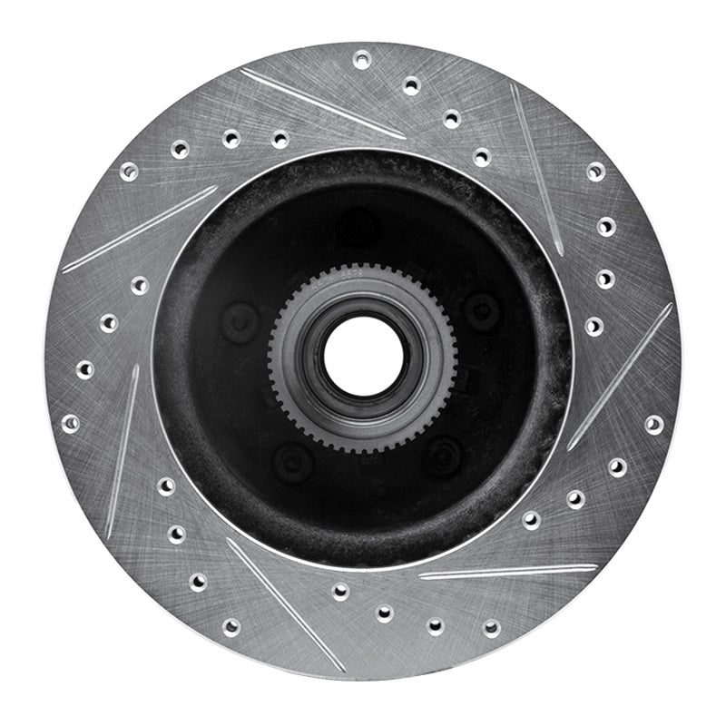 R1 Concepts R1 90-02 Chevrolet ASTRO Front Left Drilled & Slotted Silver Brake Rotor