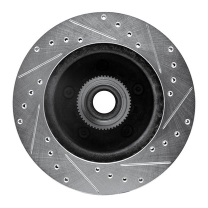 R1 Concepts R1 90-02 Chevrolet ASTRO Front Left Drilled & Slotted Silver Brake Rotor