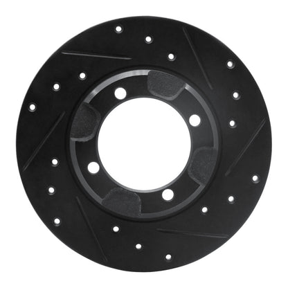 R1 Concepts R1 85-91 Dodge COLT Front Right Drilled & Slotted Black Brake Rotor