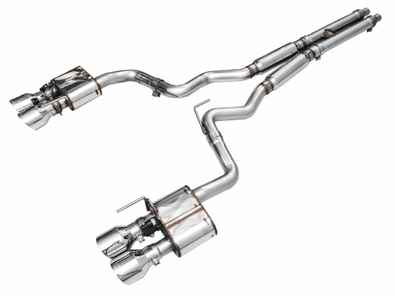 AWE Tuning AWE 2024 Ford Mustang Dark Horse S650 RWD SwitchPath Cat-Back Exhaust w/ Quad Chrome Silver Tips