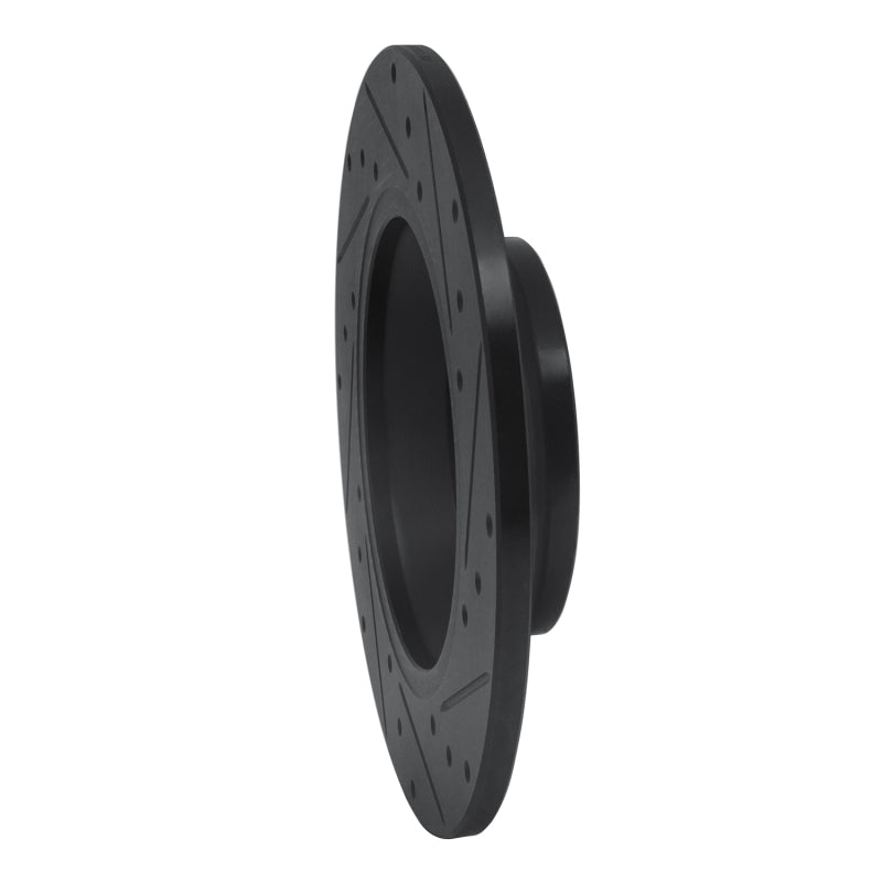 R1 Concepts R1 16-25 Audi TT Quattro Rear Left Drilled & Slotted Black Brake Rotor