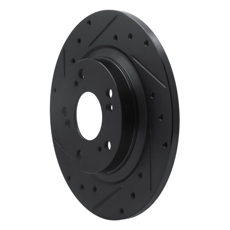 R1 Concepts R1 00-09 Honda S2000 Rear Left Drilled & Slotted Black Brake Rotor