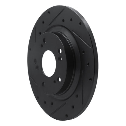 R1 Concepts R1 00-09 Honda S2000 Rear Left Drilled & Slotted Black Brake Rotor