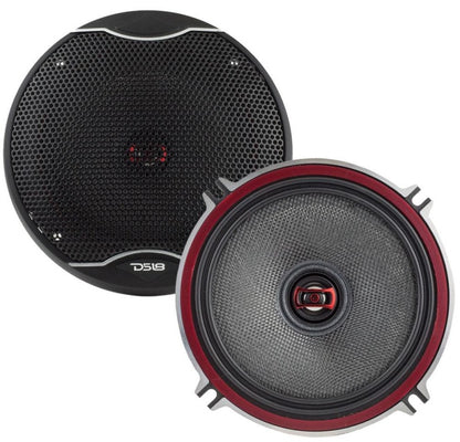 DS18 5.25in 80 Watts RMS 3 ohm 2-Way Coaxial Speakers And Component System w/ Fiberglass Cone