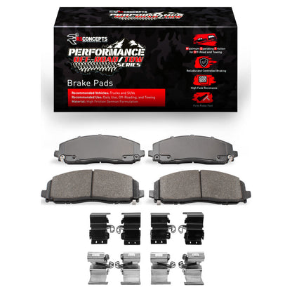 R1 Concepts R1 2012-2025 Chrysler Town & Country Front Performance Off-Road/Tow Brake Pads & Hardware Kit