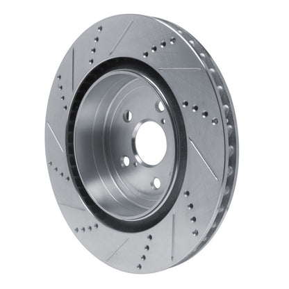 R1 Concepts R1 15-22 Lexus GS F Right Rear Drilled & Slotted Silver Brake Rotor