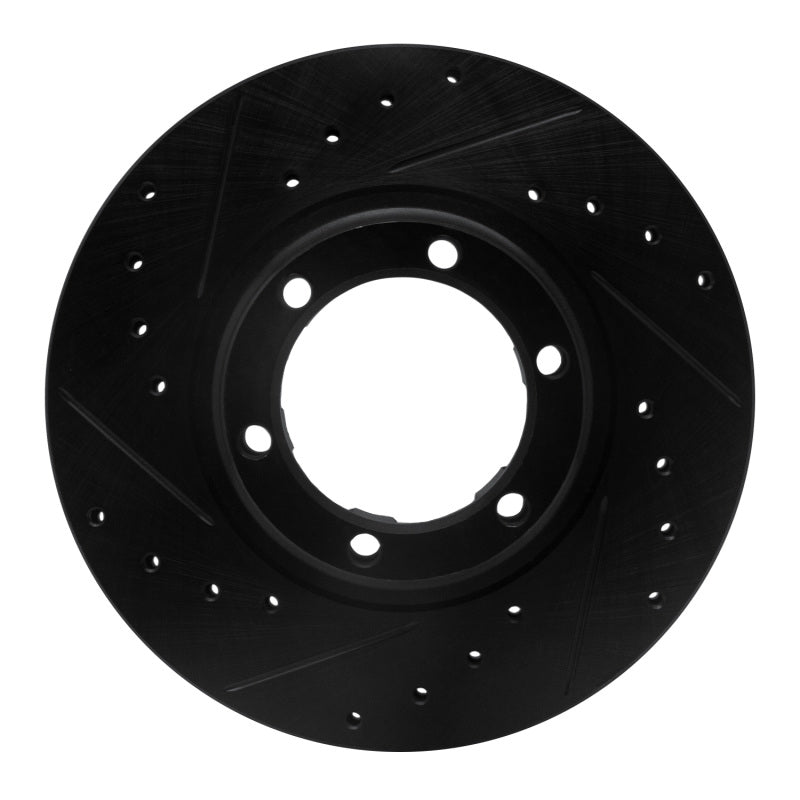 R1 Concepts R1 87-89 Dodge Raider Front Left Drilled & Slotted Black Brake Rotor