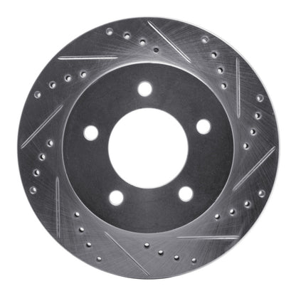 R1 Concepts R1 97-04 Ford F-150 4WD Front Right Drilled & Slotted Silver Brake Rotor