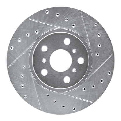 R1 Concepts R1 90-93 Toyota Celica Front Right Drilled & Slotted Silver Brake Rotor