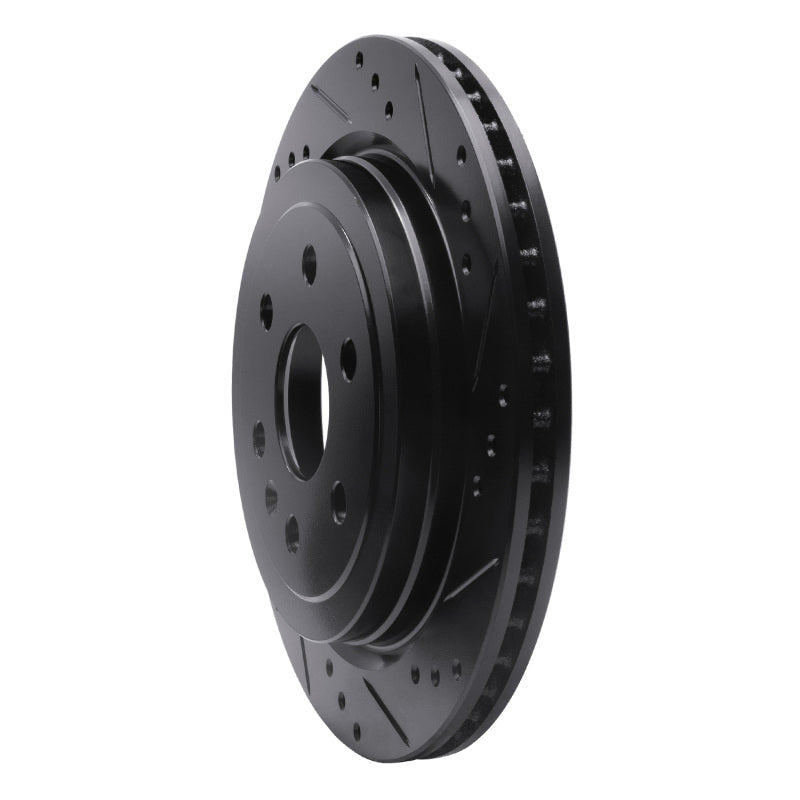 R1 Concepts R1 10-16 Cadillac SRX Rear Right Drilled & Slotted Black Brake Rotor