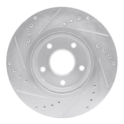 R1 Concepts R1 14-23 Nissan Rogue Front Right Drilled & Slotted Silver Brake Rotor