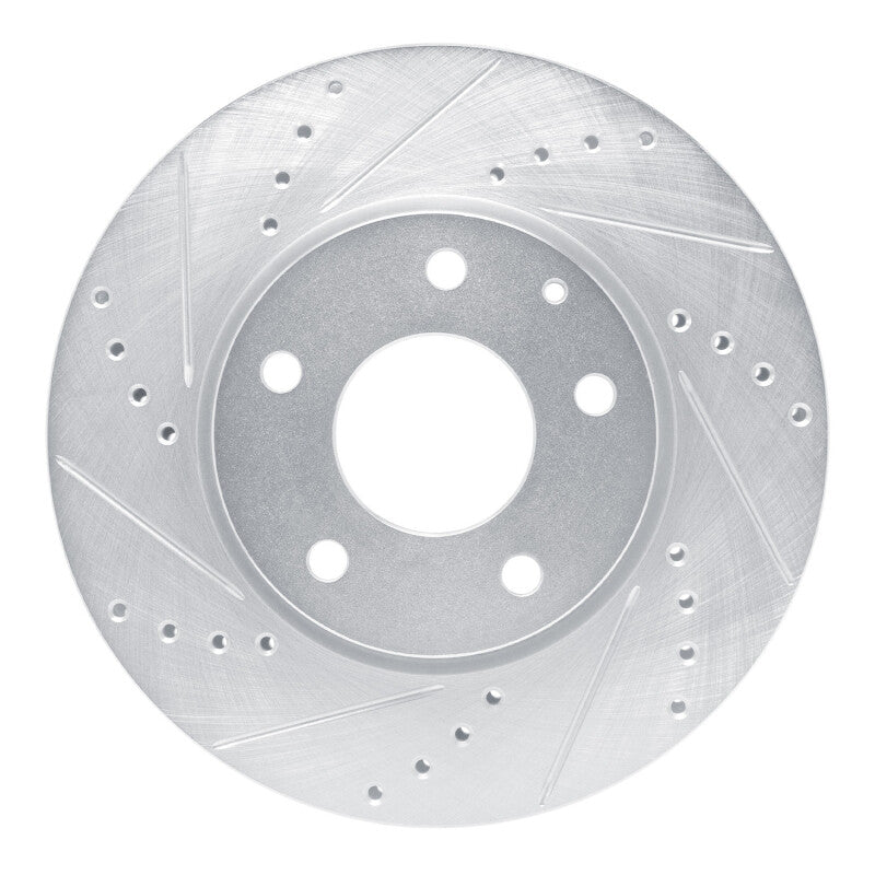 R1 Concepts R1 19-25 Mazda 3 Front Left Drilled & Slotted Silver Brake Rotor