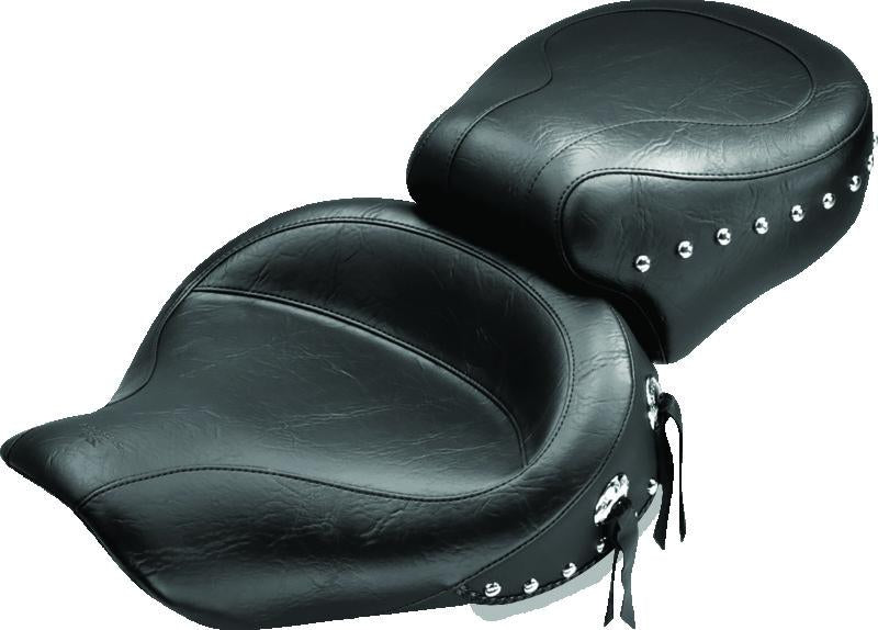 Mustang Motorcycle Mustang 91-05 Harley Dyna Wide Touring 1PC Seat w/Studs - Black
