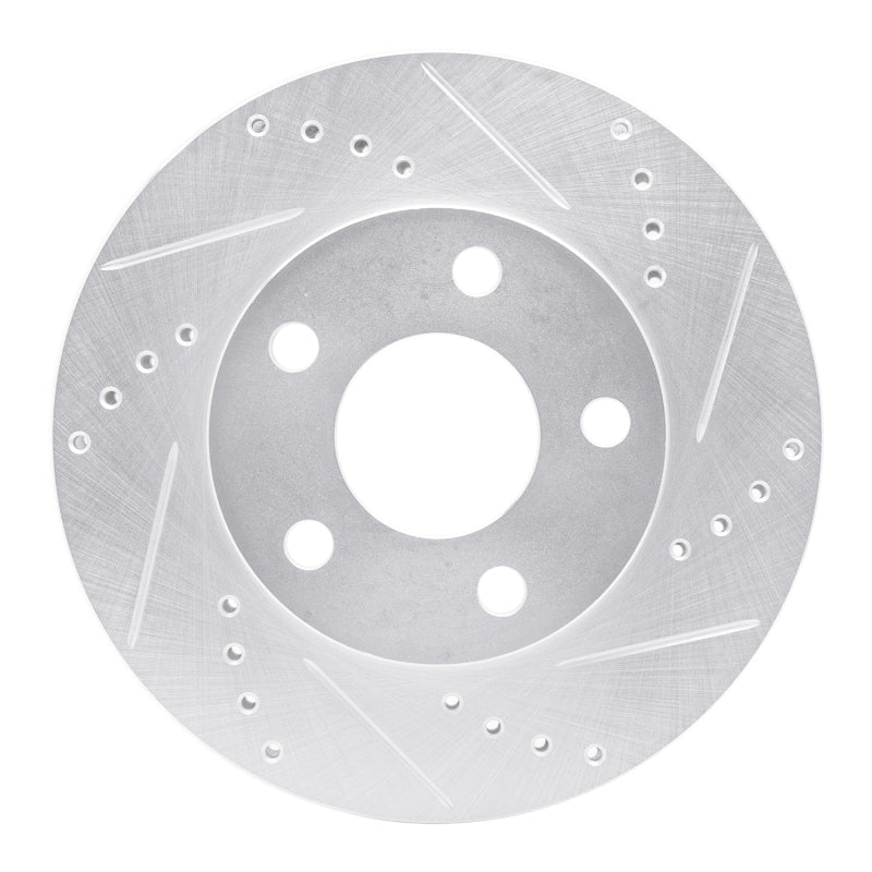 R1 Concepts R1 97-05 Chevrolet Classic Front Right Drilled & Slotted Silver Brake Rotor
