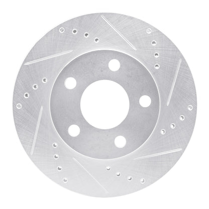 R1 Concepts R1 97-05 Chevrolet Classic Front Right Drilled & Slotted Silver Brake Rotor