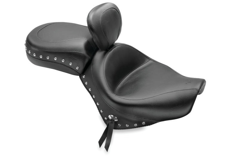 Mustang Motorcycle Mustang 07-15 Honda VT750C2 Spirit,10-20 Phantom Wide Tour 2PC Seat w/Dr Backrest Studs - Black