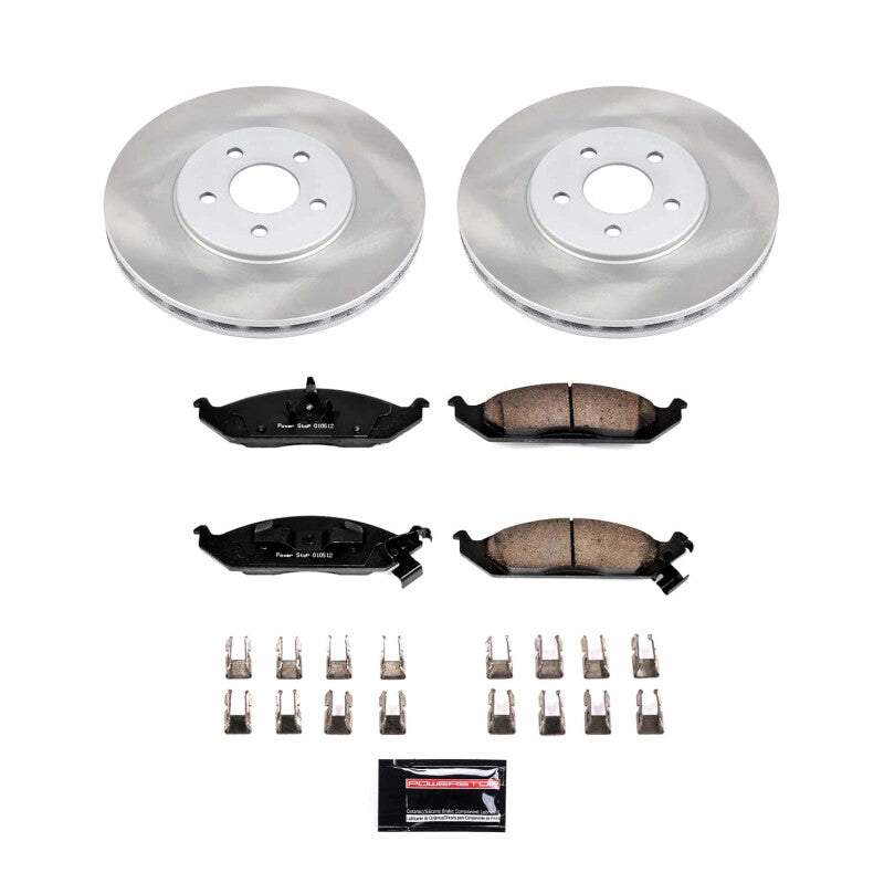 PowerStop Power Stop 96-00 Plymouth Breeze Front Semi-Coated Rotor Kit