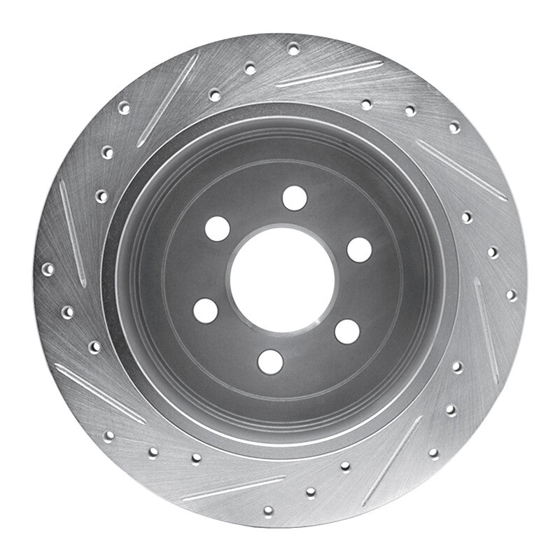 R1 Concepts R1 03-04 Dodge DAKOTA RWD Rear Right Drilled & Slotted Silver Brake Rotor