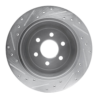 R1 Concepts R1 03-04 Dodge DAKOTA RWD Rear Right Drilled & Slotted Silver Brake Rotor