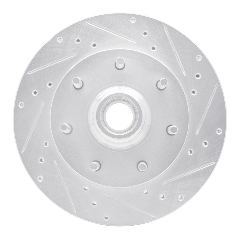 R1 Concepts R1 97-02 Ford F-150 RWD Front Right Drilled & Slotted Silver Brake Rotor