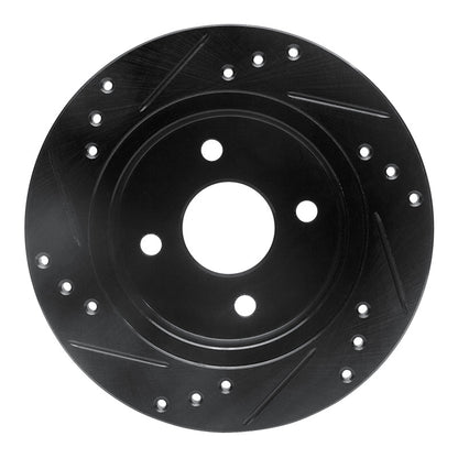 R1 Concepts R1 91-98 Saturn SL Rear Right Drilled & Slotted Black Brake Rotor