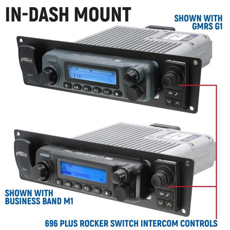 Rugged Radios Yamaha Wolverine RMAX Comp Comm Kit w/ Rocker Switch BT 2-Way STX Remote Head/ G1 GMRS