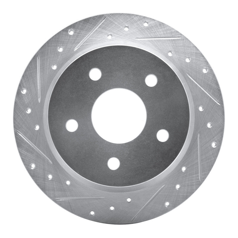 R1 Concepts R1 99-04 Jeep Grand Cherokee Rear Left Drilled & Slotted Silver Brake Rotor