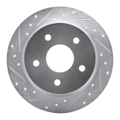R1 Concepts R1 99-04 Jeep Grand Cherokee Rear Left Drilled & Slotted Silver Brake Rotor