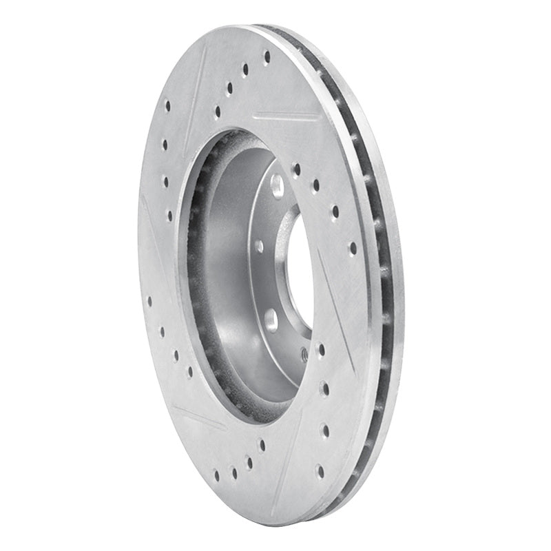 R1 Concepts R1 86-91 Acura Integra Front Right Drilled & Slotted Silver Brake Rotor