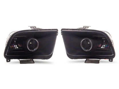 Raxiom 05-09 Ford Mustang w/ Factory Halogen LED Halo Headlights- Black Housing (Smoked Lens)