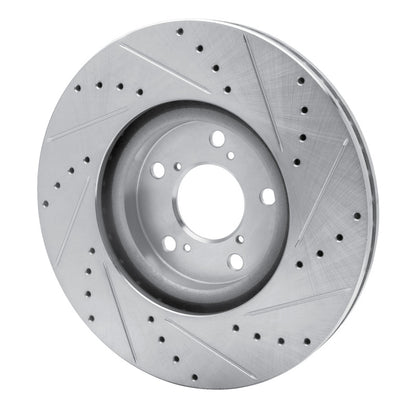 R1 Concepts R1 07-20 Acura MDX Front Left Drilled & Slotted Silver Brake Rotor