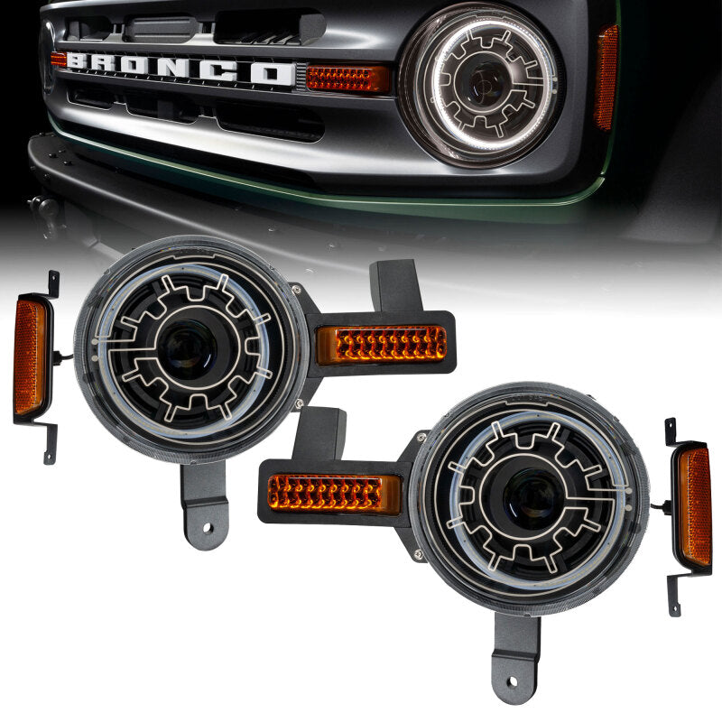 ORACLE Lighting Oracle 2021+ Ford Bronco Oculus Bi-LED Projector Headlights w/ Heated Lenses