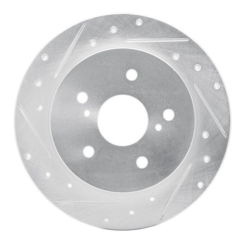 R1 Concepts R1 10-13 Suzuki Kizashi Rear Left Drilled & Slotted Silver Brake Rotor